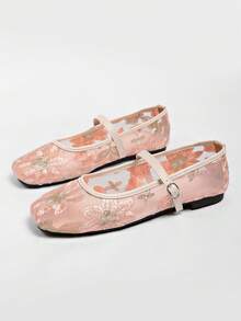 Plus Size Women's 41-43 Slippers Flat Wide Fit Fat Feet Suede Leather Outdoor Wear Spring Autumn - Pink - View 7