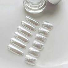 White Mermaid Moonlight Faux Pearl Nail Powder, Mirror Pearl Magic Powder, Textured Jar Packaging, Commonly Used Nail Glitter For Nail Salons, Suitable For DIY Nail Art, Easily Create High-End Glossy Effect, Suitable For Daily Use - Multicolor - View 6
