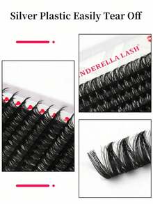 DIY Segmented Eyelashes Pre-Flared Soft Stem Russian Volume Style 100 Clusters Classic False Lashes C/D Curl 8-18mm Length Fluffy Texture Easy To Wear Makeup Tool - D - View 5