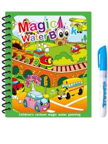 1 buah Buku Lukisan Air Ajaib untuk Anak-anak, Buku Gambar Mewarnai Air yang Dapat Digunakan Kembali, Mainan Balita dan Taman Kanak-kanak, Pena Warna Acak - MultiWarna - View 9