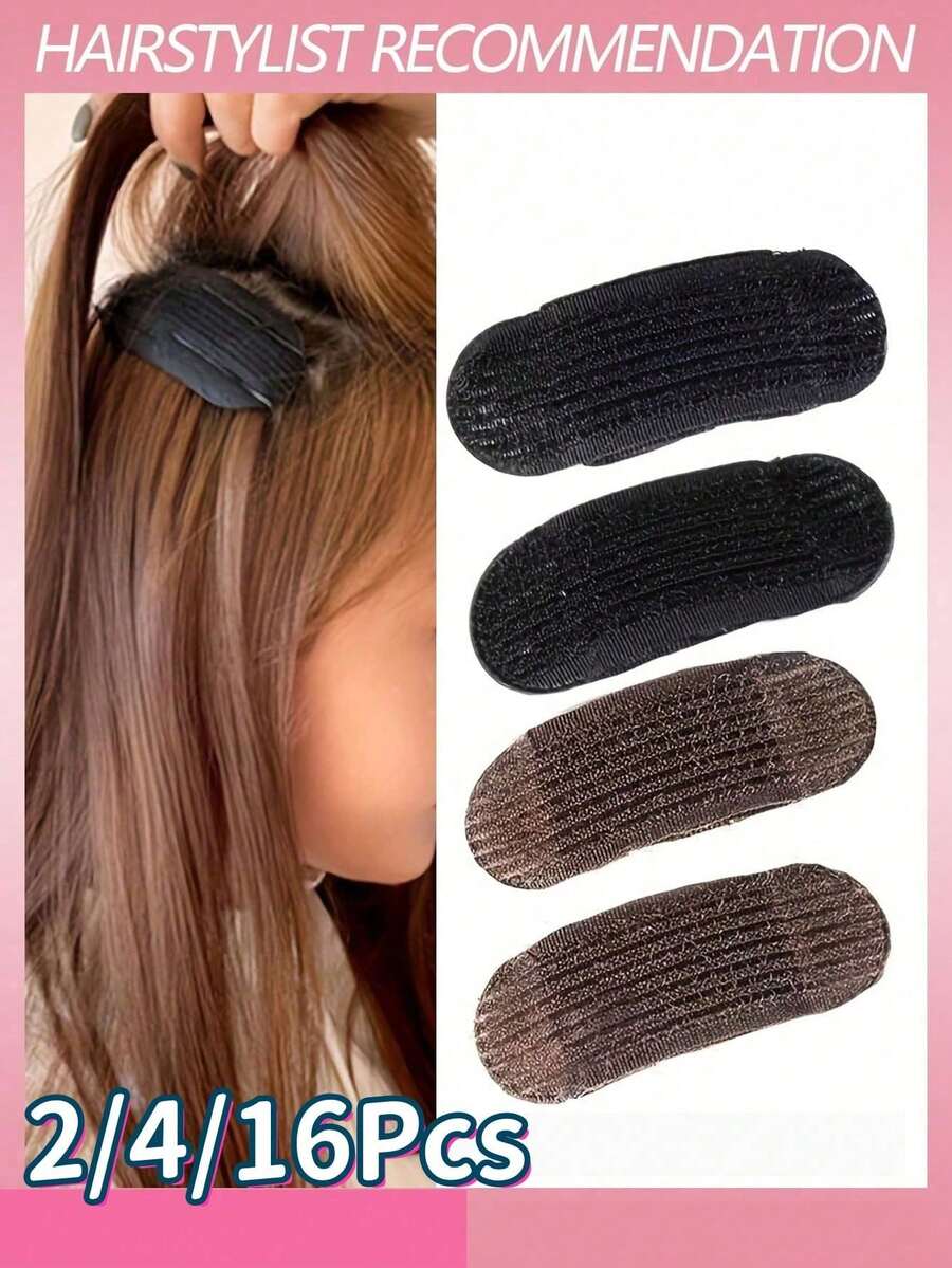 2/4/16Pcs Invisible Hair Volume Clips, High Crown Hair Pad Hair Clips, Seamless Plastic Hair Clips, Suitable For Women, Essential For Hairstyle Design - Multicolor - View 1