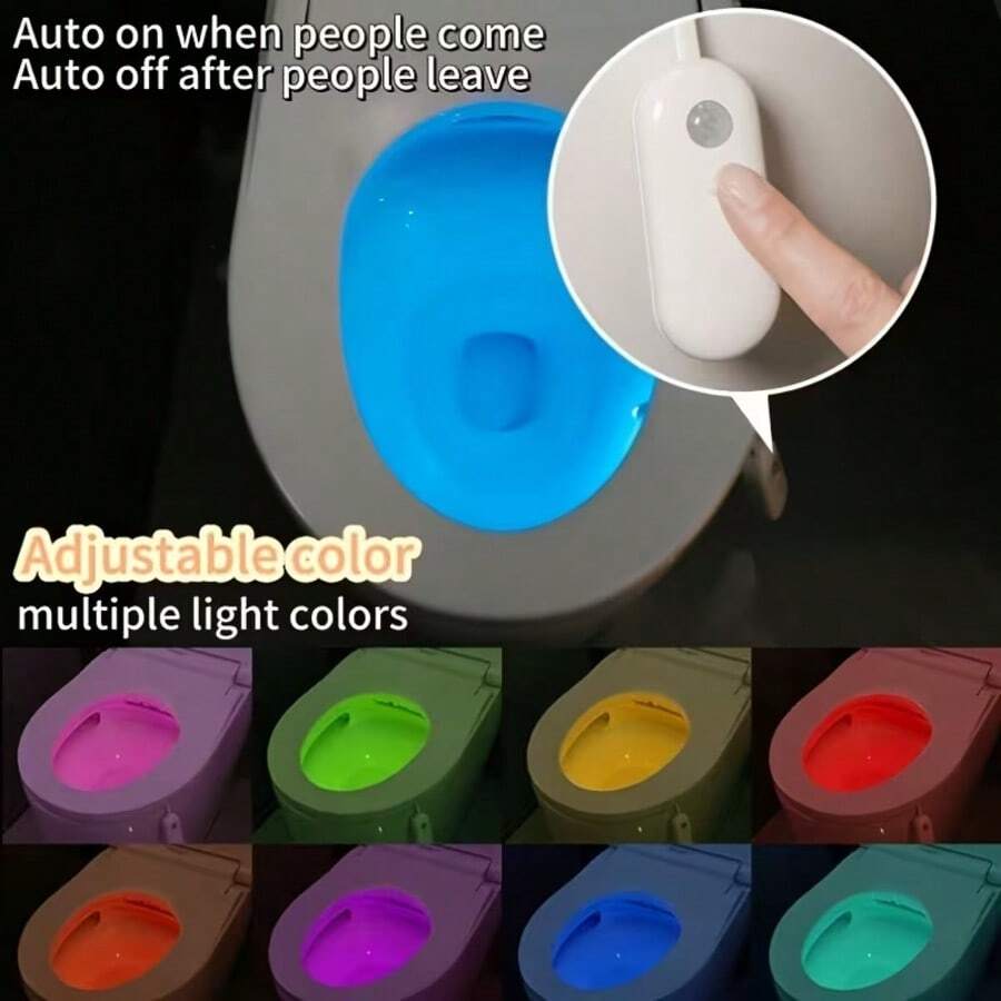 Toilet Light And Bathroom Light, Motion Sensor Night Light, Smart Light Sensor, Wide Angle Coverage, 8 Colors Optional, Ideal Gift Choice, Suitable For Bathroom And Hallway - Toilet Sensor Light - View 1