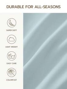 HONEYMOON 1pc Solid Color Soft Fitted Sheet 100% Polyester Fabric Lightweight Cloud-Like Touch Bedding Mattress Cover, Elastic Edges, Fits 9-12 Inch Depth Mattress, Soft Breathable Machine Washable, Shrink-Resistant, Fade-Resistant, All Season Use, Different Sizes Suitable For Home And Dorm, Back To School Dorm Essential, Ice Blue - Ice Blue - View 4