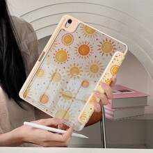 1pc Cute Sun Pattern Print Tablet Case With Pen Slot, Multi-Angle Magnetic Stand With Auto Sleep/Wake,Tablet Case Compatible With IPad PRO/AIR, Compatible With SAMSUNG,Compatible With XIAOMI Pad 5/6/7,Compatible With Huawei Matepad - Multicolor - View 4