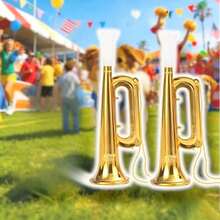 2pcs Loud Horns, Extra Large Cheerleading Horns, Lively Atmosphere Blowing Tools, Pet Interaction Training Musical Instruments, Stadium Party Horns - View 8