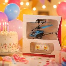 Blue Remote Control Helicopter With Infrared Induction, Easy To Use, Kids' Toy, Gift In Box - Blue - View 1