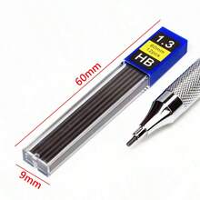 14pcs Automatic Pencil Set, Includes 2 Black And White Automatic Pencils, 1 Tube Of 12 Replacement Leads, 0.5mm/0.7mm Thick, Embossed Handle, Smooth Writing And Drawing Stationery Tool - Sets - View 10
