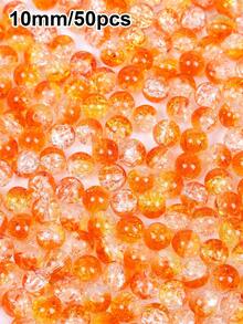 20/50/100pcs Halloween Glass Beads For Jewelry Making Accessories, 10mm Sparkling Gradient Explosion Glass Bead For DIY Earrings Bracelets Necklace - Orange - View 12