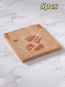 100 Sheets Oil-Proof Paper, Suitable For Fried Chicken, French Fries, Burgers, Oil-Absorbing Paper, Baking Paper, Sandwich Wrapping Paper, Vintage Newspaper Print Paper For Food Lining - Multicolor - View 10