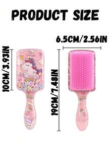 7pcs/1set Children's Cute Cartoon Square Comb & Spray Bottle Set, Cartoon Eiffel Tower Print Anti-Static Plastic Comb, Portable Pattern Hair Pin, High-Pressure Atomizing Spray Bottle, Suitable For Children, Normal Hair, Durable ABS Handle, Cute Square Design, Hair Styling Tool Set - Multicolor - View 3