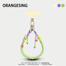 Beaded Handmade Woven Wide Wrist Strap Dopamine Exquisite Lanyard Fashion Versatile Anti-Loss Phone Case Universal Crossbody Phone Strap - Multicolor - View 17