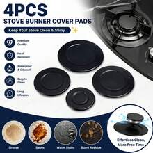 4pcs SABAF Stove Burner Caps, Fashion Black Stove Burner Caps, Durable And Easy To Clean, Suitable For Home Kitchen Gas Stoves - Black Stove Lid - View 12