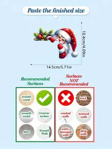 Cute Santa Claus Peeking Corner Switch Sticker - Semi-Matte Design, Easy To Peel And Stick Home Decor Wall Decal, Adds Festive Atmosphere To Your Space, Light Switch Decoration | Christmas Theme | PVC Material - E - View 6
