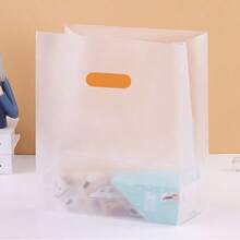 50pcs Transparent Gift Bags With Handles, Uncoated, Suitable For Salad, Cake, Pizza, Bread, Dessert, Candy, Suitable For Wedding, Birthday, Party, Christmas, Halloween - Multicolor - View 2