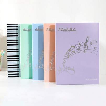 Carpeta de música plegable A4; Carpeta de partituras de piano; Carpeta de música de hojas sueltas expandible; Clip de partituras musicales; Soporte de partituras reversible; Carpeta de música plegable portátil; Práctica; Interpretación de piano; Regalo para otros.