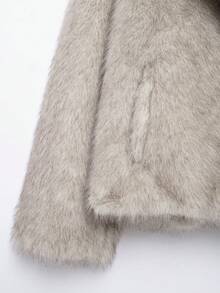 GDDYIN Women's Winter New Fashionable Modern Street Collar Design Gradient Luxury Artificial Fur Coat Vacation - Blackened Tips - View 9
