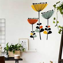 Bohemian Floral Wall Decals For Kitchen, Bedroom, TV Wall - Peel And Stick Wall Art Stickers, Smooth, Self-Adhesive, One-Time Use - Multicolor - View 3