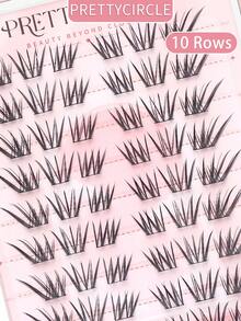 10排膠月亮羽毛 9-12mm 分段簇狀假睫毛，大容量睫毛書，細毛感混長假睫毛，超輕量，自然蓬鬆捲翹效果，幾乎無感舒適佩戴，日常眼妝 - C - 查看 6