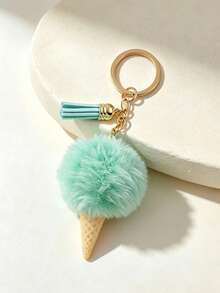 New Ice Cream Decor Bag Charm Women's Autumn/Winter Pom Pom Keychain Pendant Phone Charm Women's Keychain - Multicolor - View 10
