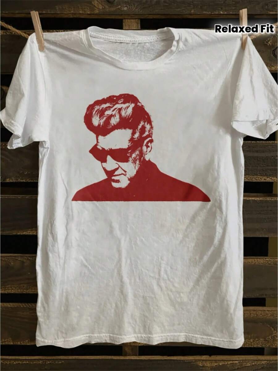 Unisex Adult T-ShirtHeavy‑Weight Punk Rock Red Band Logo Unisex Relaxed Fit Streetwear Concert Tee - White - View 1