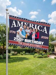Customized 250th Anniversary American Flag - Customized Name, Customized Images, Independence Day Flag, Outdoor Courtyard Flag, Suitable For Parties, Outdoor Displays, Holiday Decorations, Customized Gifts, Indoor And Outdoor Decorations - Multicolor - View 8