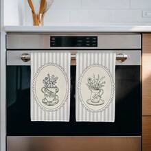 2PCS Kitchen Towels Minimalist Brown Leopard Print Pattern 40*60cm Simple Style Rectangular Microfiber Kitchen Towels, Dish Cloths, Tablecloths, Hand Towels, Bathroom Kitchen Decor, Home Decor, Housewarming Gift For Neighbors, Perfect For Kitchen And Bathroom Use, Suitable For Housewives And Family Gatherings Gift, High Cost-Performance, Home Essential - Light Grey - View 6