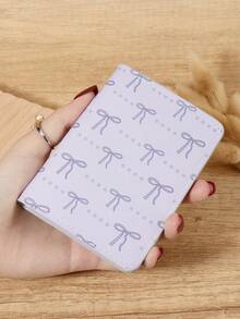 Fashionable Bow Print Snap Button Women's Coin Wallet, Lightweight And Portable Cash, Credit Card, Coin Card Bag, Suitable For Outdoor And Travel - Pink - View 14