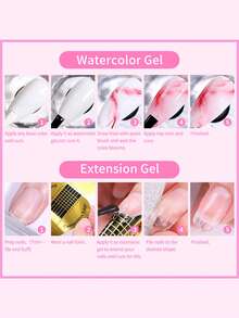 BORN PRETTY 3Pcs 15ml 6‑In‑1 Nail Gel Glue For False Nail Tips, UV‑Cured Soak‑Off Multi‑Use Gel For Base, Extension, Surface Reinforcing, Watercolor Effects & Top Finish, Beginner‑Friendly Manicure Kit - Clear - View 9