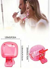 2/4/8pcs Portable Toothbrush Head Covers, Plastic Material, Size 4.5cm/1.8in | Perfect Travel Essential Toothbrush Covers | Portable Plastic Toothbrush Box With Easy-To-Open And Close Storage Case - Transparent Blue Protective Cover, Essential Bathroom Accessory For Home And Travel, Alcohol-Free - Multicolor - View 2