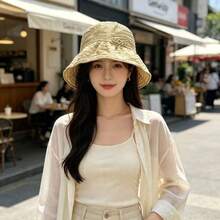 1 Piece, Unisex Hat, Lightweight Summer Wide-Brim Bucket Hat With Letters, Stylish LOVE Letter Lightweight Sun Hat For Outdoor Travel And Beach - Multicolor - View 8