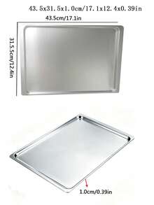Aluminum Alloy Cookie Baking Pan Cake Baking Tray Tray Natural Color Home & Commercial Multi-Purpose - Silver - View 2