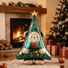 1pc 158cm Extra Large Christmas Tree Shaped Bear Head Cute Design Christmas Party Decoration Aluminum Foil Balloon - View 5