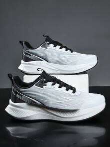 Men's Running Shoes - Breathable Fabric Upper, Lightweight Non-Slip Sole, Low-Top Cloth Lining Suitable For Hiking And Outdoor Activities - White and Black - View 17