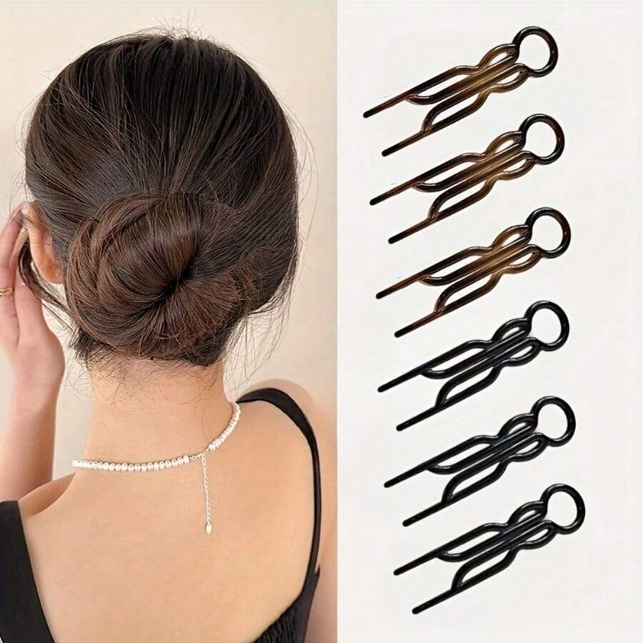 1/12pcs Fish-Shaped Hair Sticks, U-Shaped French Bun Hair Pins ...