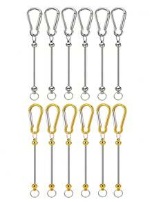 6/12pcs Blank Key Rings, Key Chains DIY Multi-Function Men's Novelty Keychains DIY Beaded Keyring Set, Key Ring Chain, Handmade DIY Beaded Keyring DIY Craft Keyring Rod For Handmade Blank Key Chain DIY Gifts - Keychain Accessory Kit - View 8