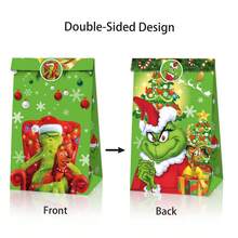 The Grinch Quirky The Party Gift Flat Pouch, The Sticker Candy Storage Organizer, Holiday Party Favor Packaging, Suitable For Party Organizers For Holiday Gift Distribution And Storage - A - View 3