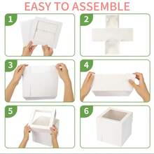 10pcs/1pc Cake Box With Cake Base (10 Boxes And 10 Bases), 12x12x8 Inch/10x10x8 Inch White Baking Box, Suitable For Cakes, Cookies, Pastries, Pies, Weddings, Birthdays, Halloween, Etc. - A-White - View 4