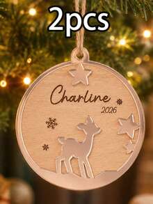 Ornamen Nama Awal Natal Kustom, Dekorasi Gantung Huruf A-Z yang Dipersonalisasi, Gaya Musim Dingin Rusa Rusa Pedesaan, Ornamen Gantung Dinding yang Disesuaikan, Dekorasi Pohon Natal yang Dapat Disesuaikan, Dekorasi Rumah Liburan, Hadiah Kenang-kenangan Natal 2026, Dekorasi Ruangan - Gaya A - View 15
