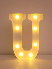 1pc 21cm White Luminous Letter Light, LED Letter Lamp,Light Up Alphabet Letters, Battery Operated DIY Spelling Letter Lights For Celebration, Indoor Room Decoration, Wedding Proposal Decoration, Birthday Party Decoration Letter Light Board - White - View 22
