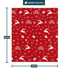 Soft & Comfortable 1pc Christmas Red Deer Snowflake Modern Flannel Blanket - Polyester Nap Blanket - Digital Print Craft, Suitable For Sofa, Bed, Travel, Office Home Decor - Multicolor - View 9