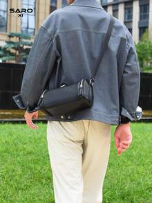 saroxi Men's Fashionable Personalized One Shoulder Crossbody Bag, Black Travel Outdoor Hiking Holiday Gift, Large Capacity Lightweight Youth Student Essential Small Bag, Multi-Functional Suitable For Commuting Casual Crocodile Pattern - Multicolor - View 8