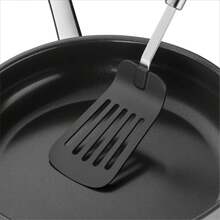 Household Non-Stick Spatula, 32.2 Cm, Semi-Matte Stainless Steel Handle And Plastic Tip, Heat-Resistant, Easy To Clean, Kitchen Utensil - Black - View 7