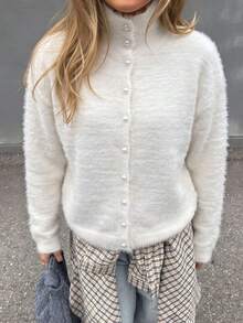 Women's Solid Color Casual Versatile Daily Cardigan - Apricot - View 9