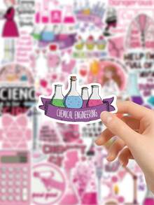 50Pcs Chemistry Lab Stickers Waterproof Vinyl For Journal Water Bottle Laptop Decals - Multicolor - View 4