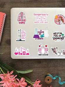 50Pcs Chemistry Lab Stickers Waterproof Vinyl For Journal Water Bottle Laptop Decals - Multicolor - View 3