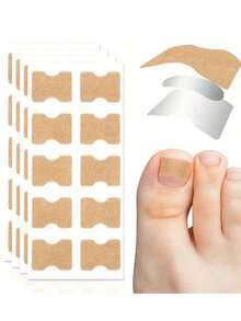 10pcs Built-In Toenail Pads, Glueless Nail Patches, Non-Woven Toenail Patches For Growing Toes, Foot Care And Nail Care - Multicolor - View 3