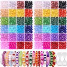 1200pcs Manik-Manik Rondelle 24 Warna untuk Pembuatan Perhiasan, 2 Kotak Manik-Manik Kaca Abacus Kristal 5x8mm untuk Gelang, Perlengkapan Pembuatan Gelang untuk Kerajinan DIY dan Hadiah - A - View 1