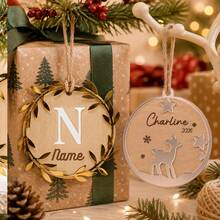 Ornamen Nama Awal Natal Kustom, Dekorasi Gantung Huruf A-Z yang Dipersonalisasi, Gaya Musim Dingin Rusa Rusa Pedesaan, Ornamen Gantung Dinding yang Disesuaikan, Dekorasi Pohon Natal yang Dapat Disesuaikan, Dekorasi Rumah Liburan, Hadiah Kenang-kenangan Natal 2026, Dekorasi Ruangan - Gaya A - View 6
