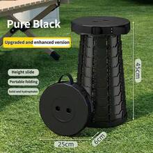 1pc Portable Folding Stool, 400lbs Weight Capacity Telescopic Stool, Adjustable Height Folding Chair, Suitable For Camping, Hiking, Fishing, Kitchen, Indoor/Outdoor Use, Summer Travel And Gift, Multi-Color Portable Seat - Multicolor - View 3