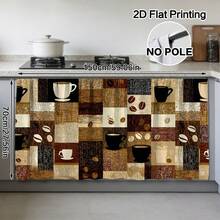 1pc Coffee Theme Semi-Transparent Kitchen Cabinet Curtain, Rod Pocket Style, Machine Washable Polyester Material, Featuring Coffee Cup And Coffee Bean Pattern, Polyester Fabric, Perfect Choice For Laundry Room And Kitchen Storage Shelf Decoration Gift, Suitable For Kitchen, Living Room, Game Room - Multi-Size Dust-Proof Curtain, Kitchen Theme Decor Kitchen Valve, Suitable For Use As Short Cabinet Curtain Table Skirt, Kitchen Curtain - Multicolor - View 11